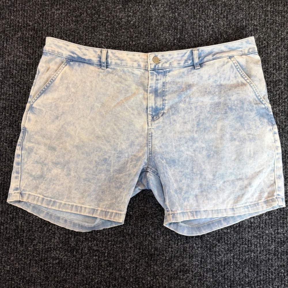 ASOS Design Mens Acid Wash Denim Chino Shorts Light Blue W38 07222062